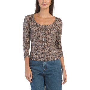 NATION Pima Cotton Blend Avery Henley Top